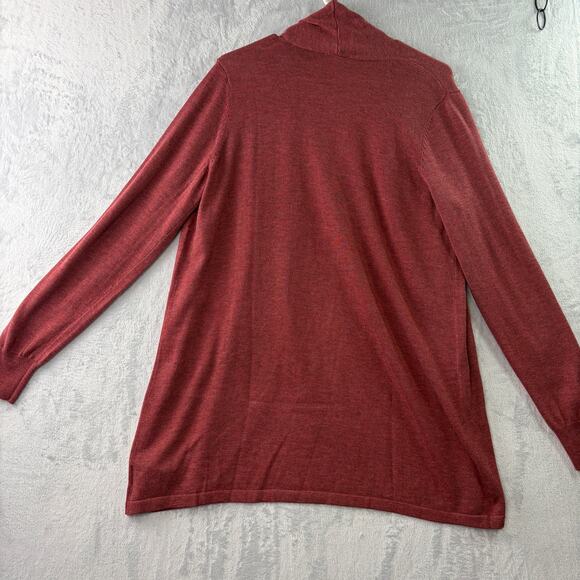 Ella Moss “Karla” Open Front Burgundy Cardigan Sweater • Size L - Picture 2 of 6